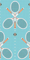 Triples Tennis - Retro Blue Orange tapet