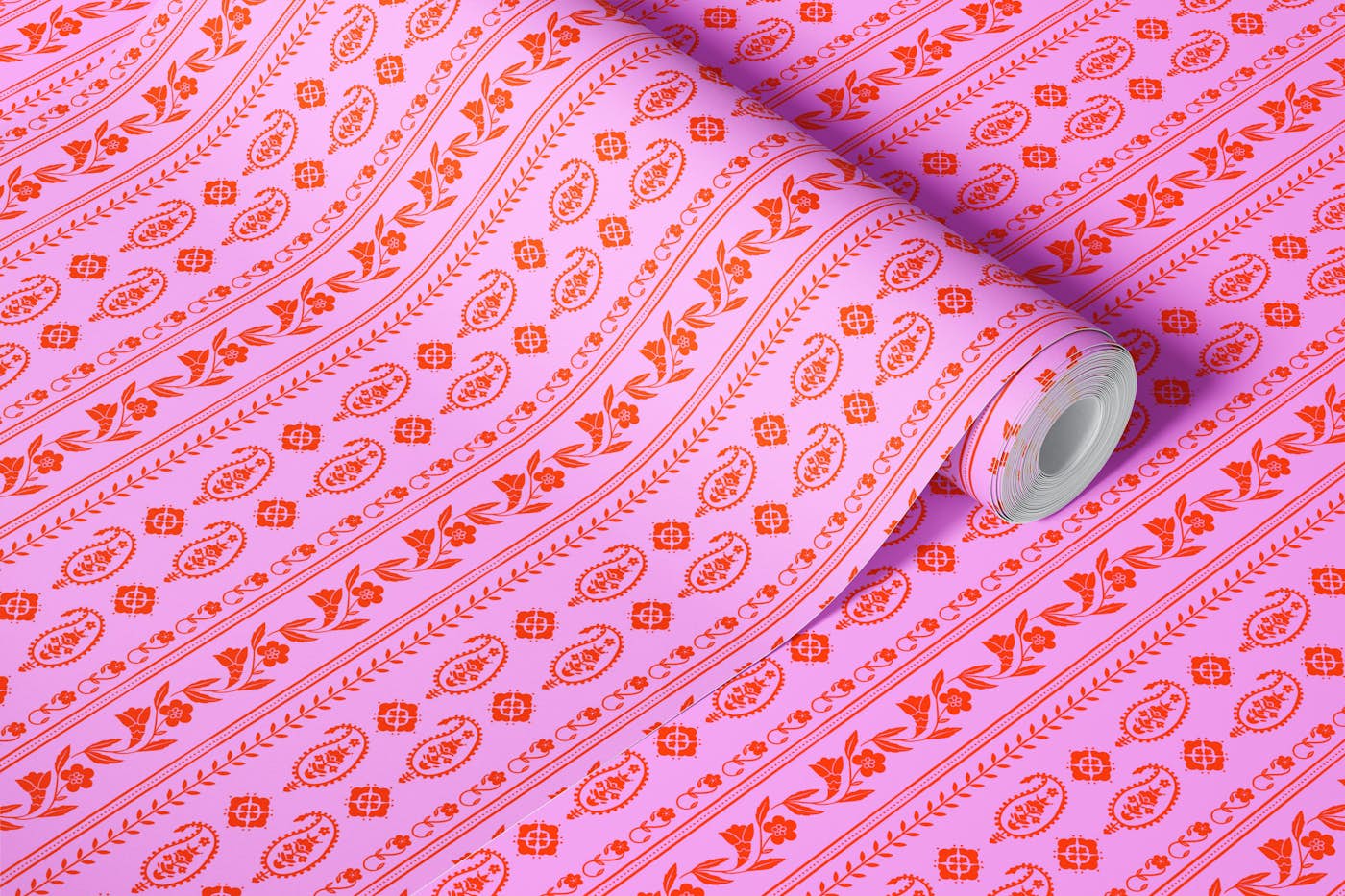 Bohemian Paisley Blooms wallpaper roll