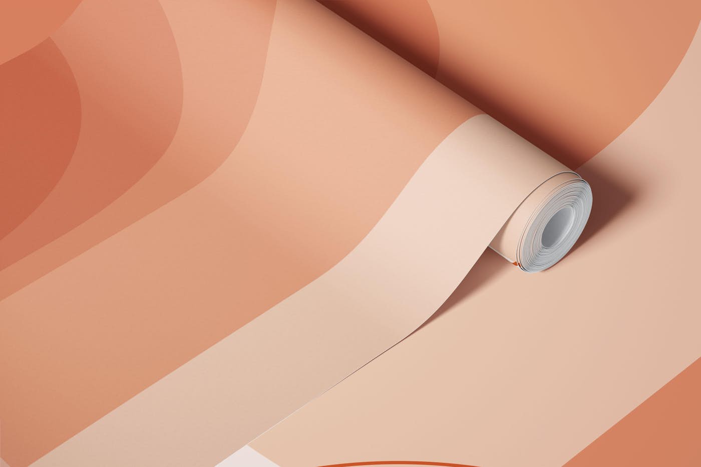 Calm Curves Burnt Orange wallpaper roll