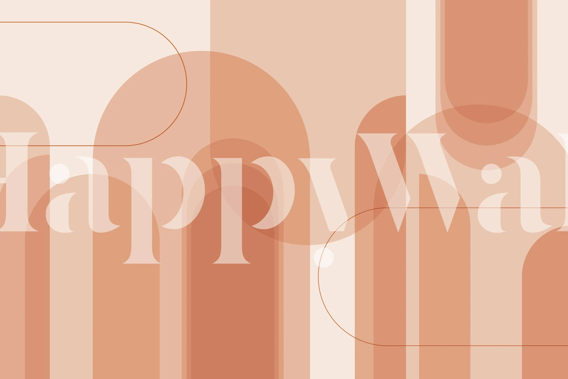 Calm Curves Burnt Orange wallpaper in a room