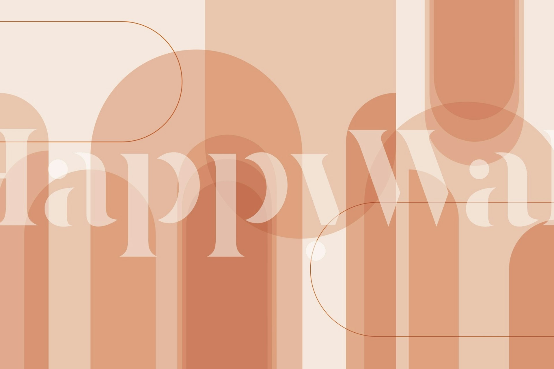 Calm Curves Burnt Orange tapet i ett rum