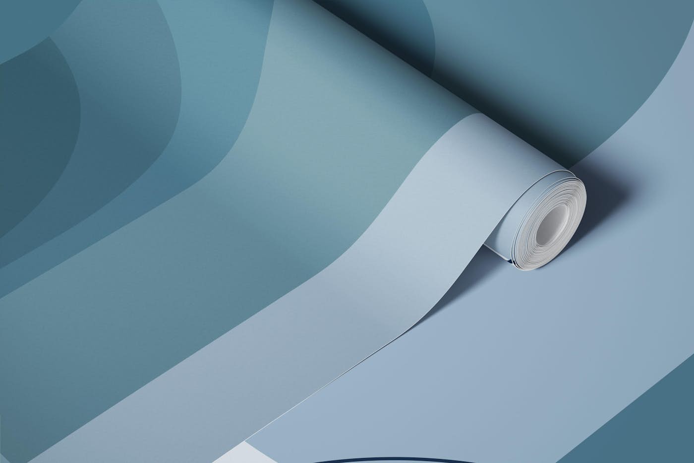 Calm Curves Denim Blue wallpaper roll