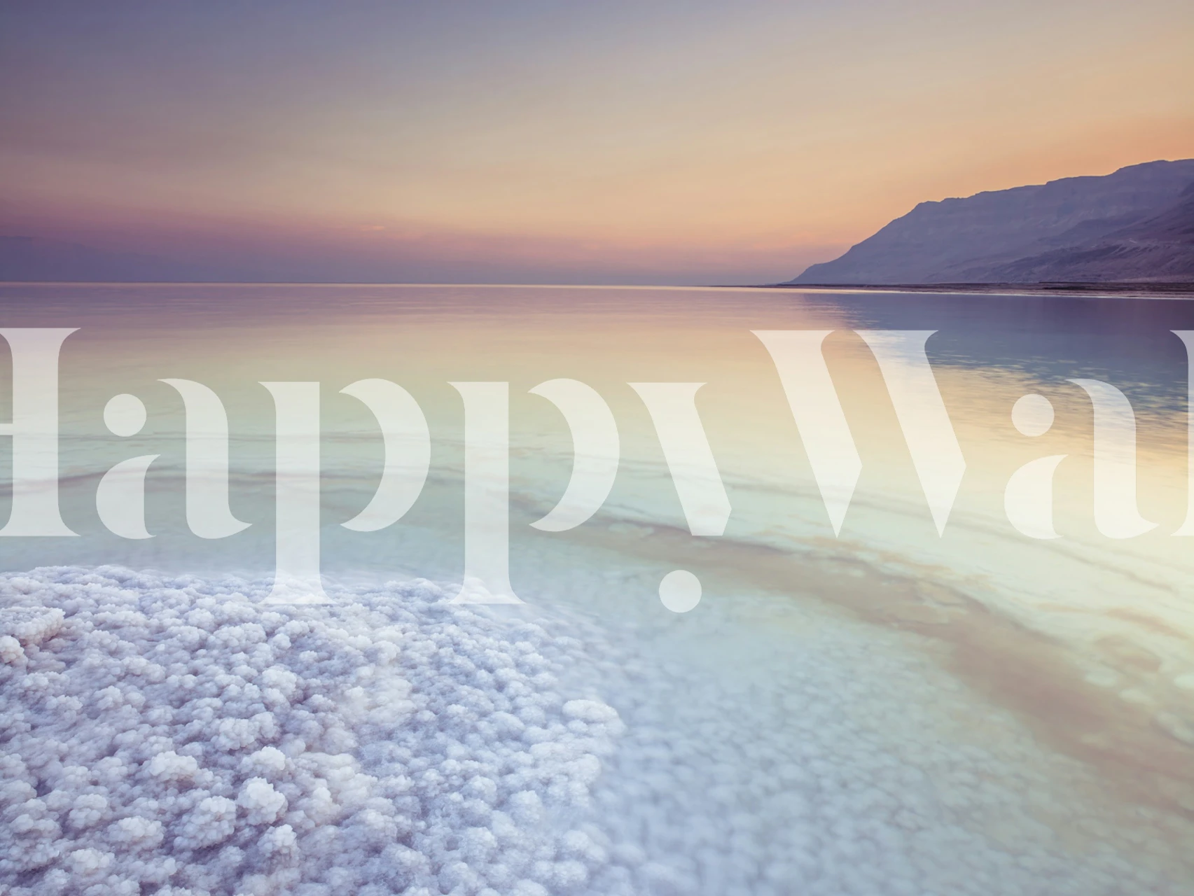 Calm pastel landscape of the Dead Sea shore wallpaper