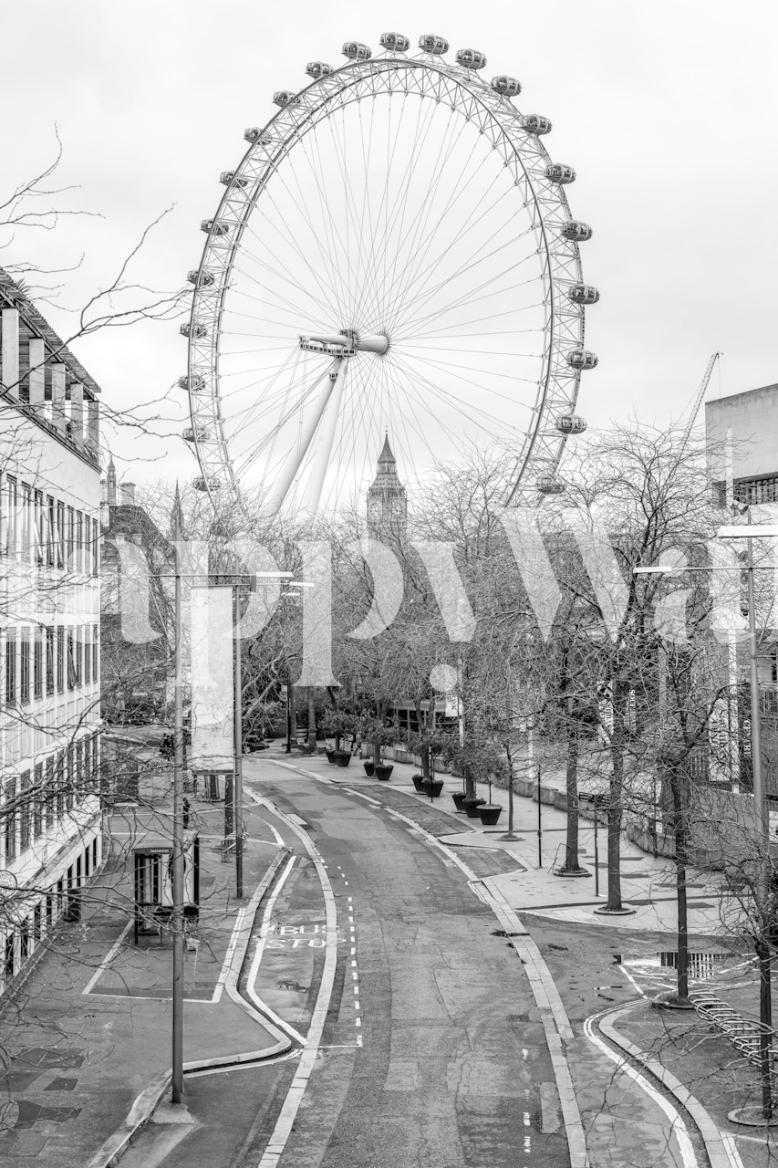 Ταπετσαρία Downtown Ferris Wheel Vista σε ένα δωμάτιο