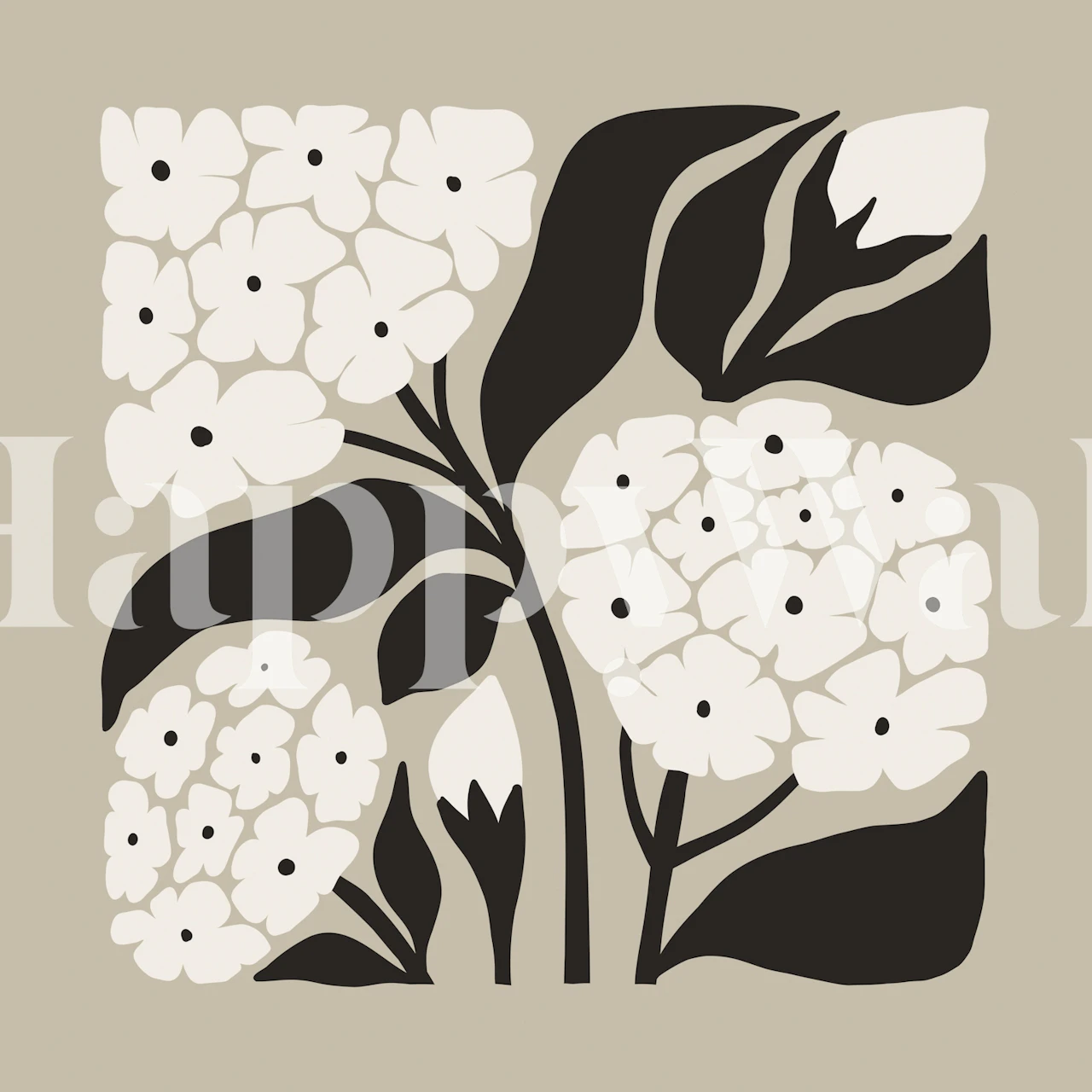 Papier peint Chic Botanical Blooms dans une pièce