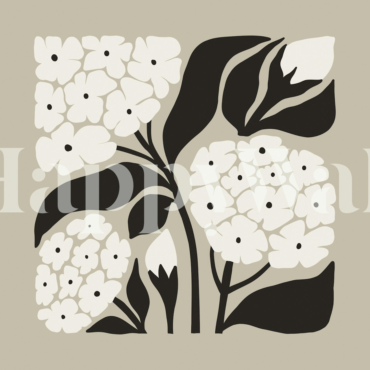 Tapeta Chic Botanical Blooms v místnosti