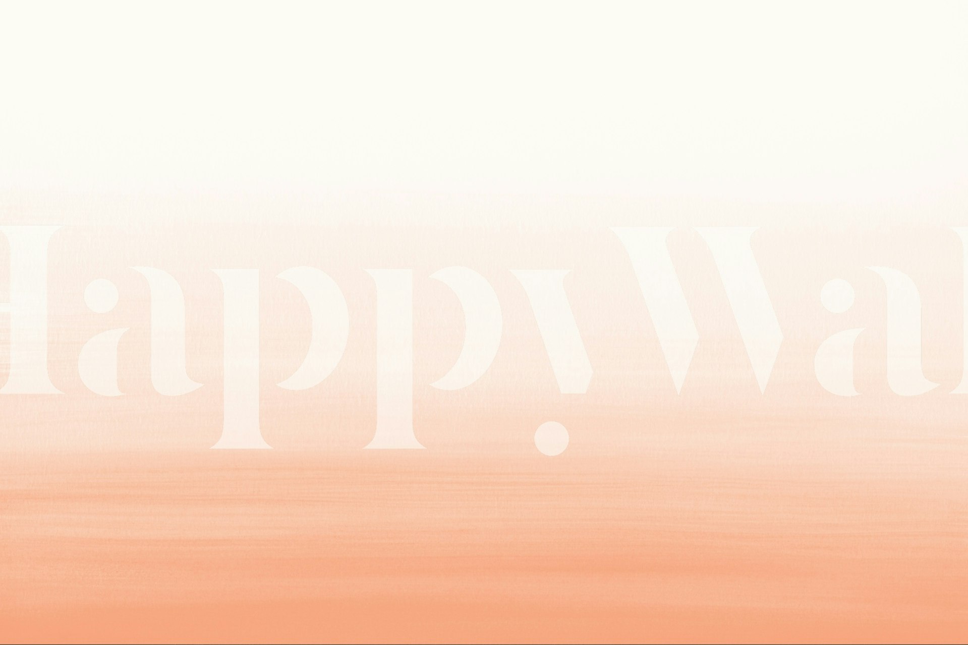 Peach watercolor gradient wallpaper in a room