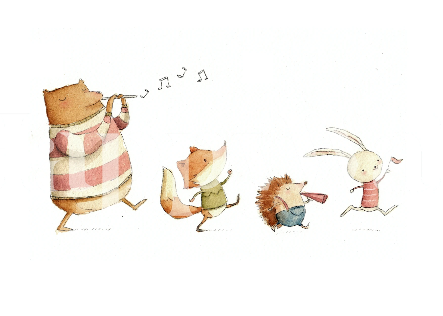 Papel tapiz Happy Friends con animales juguetones