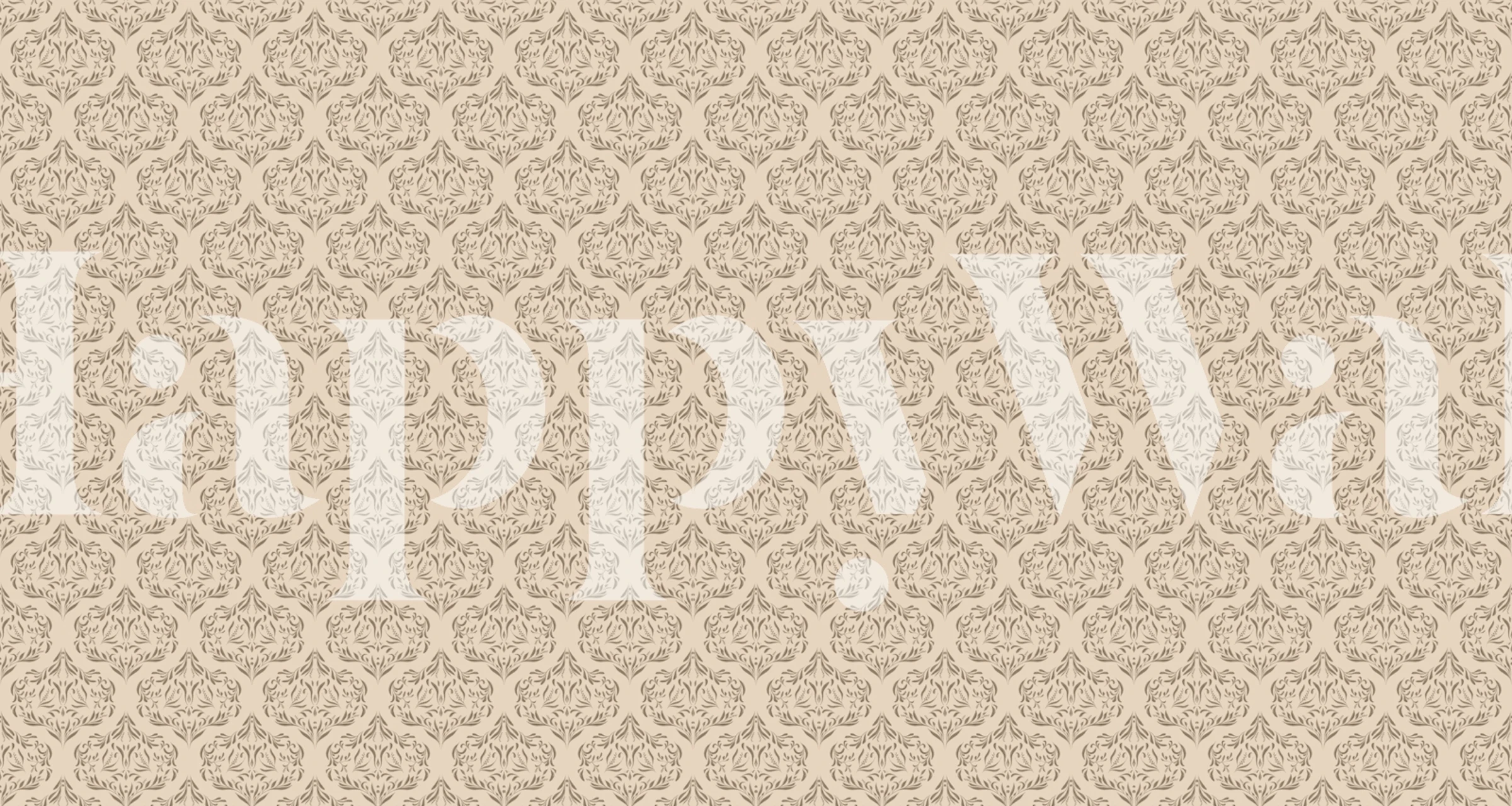 Greige Vintage Vine Tapete in einem Raum angezeigt