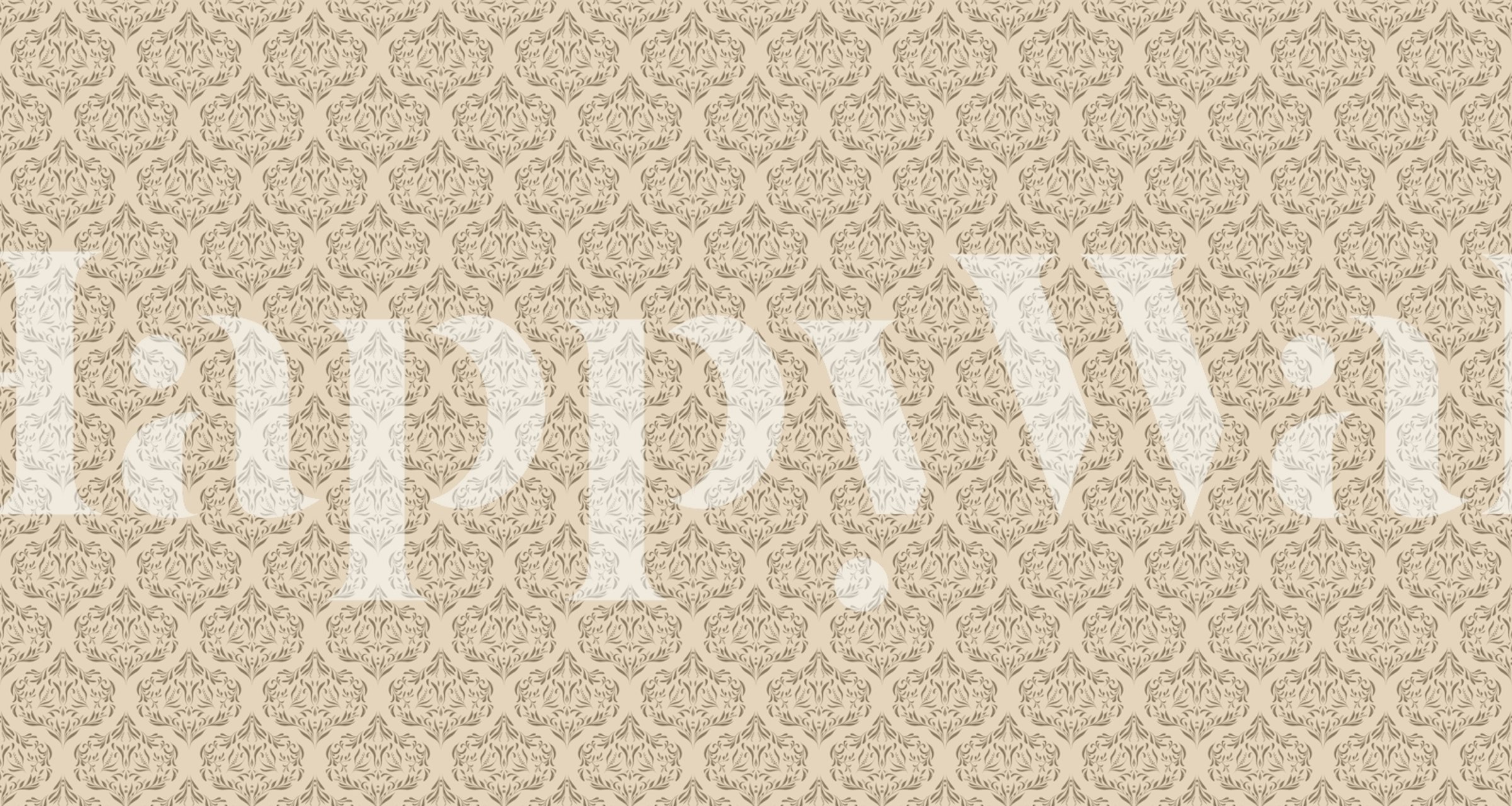 Floral vine pattern in beige and greige tones wallpaper