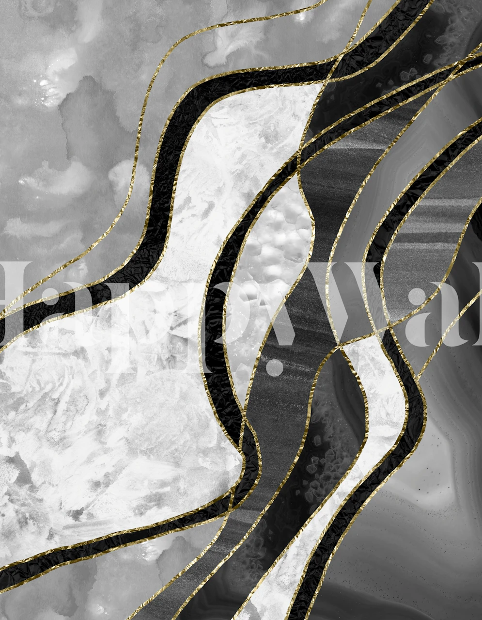 Elegante Marble Agate Gold Glam Tapete im Raum