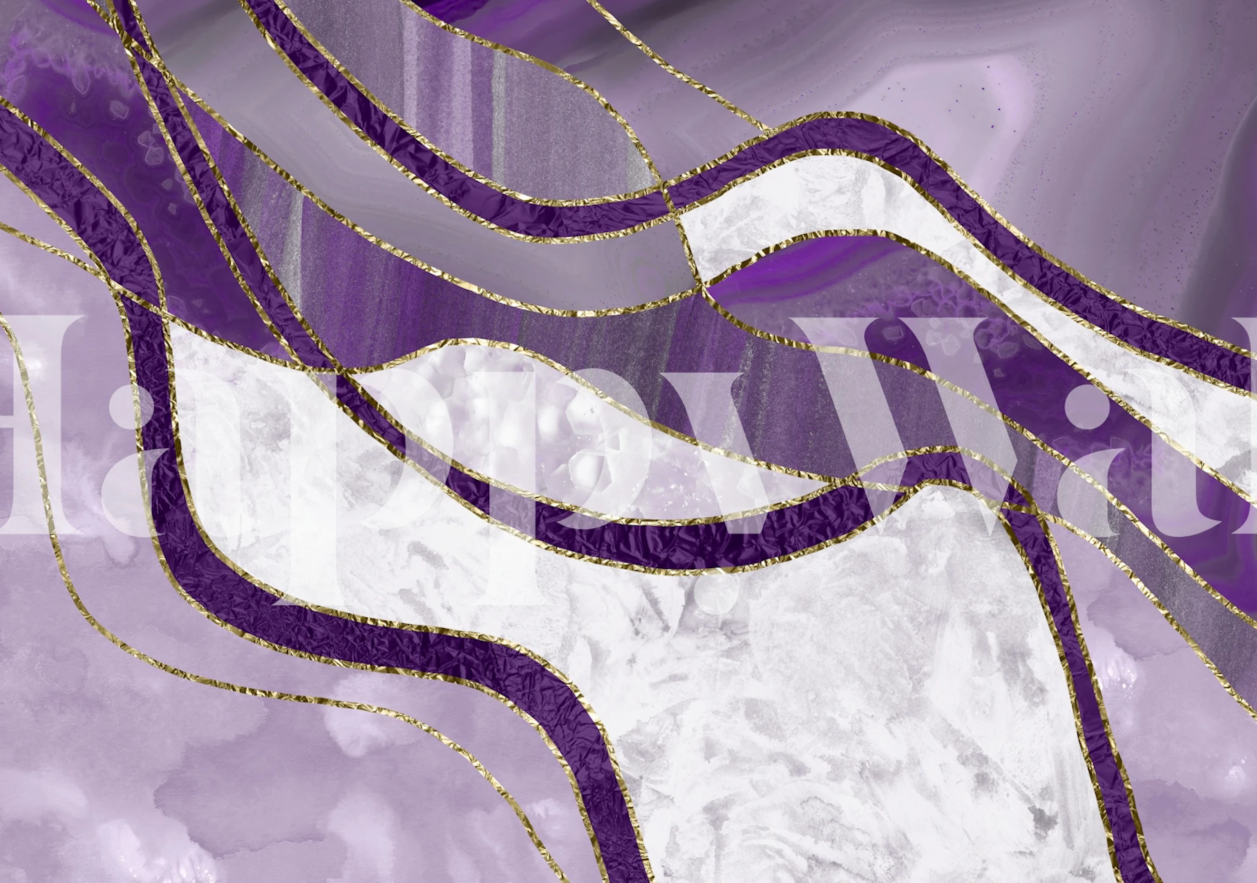 Marble Agate Gold Glam 3 wallpaper in a room