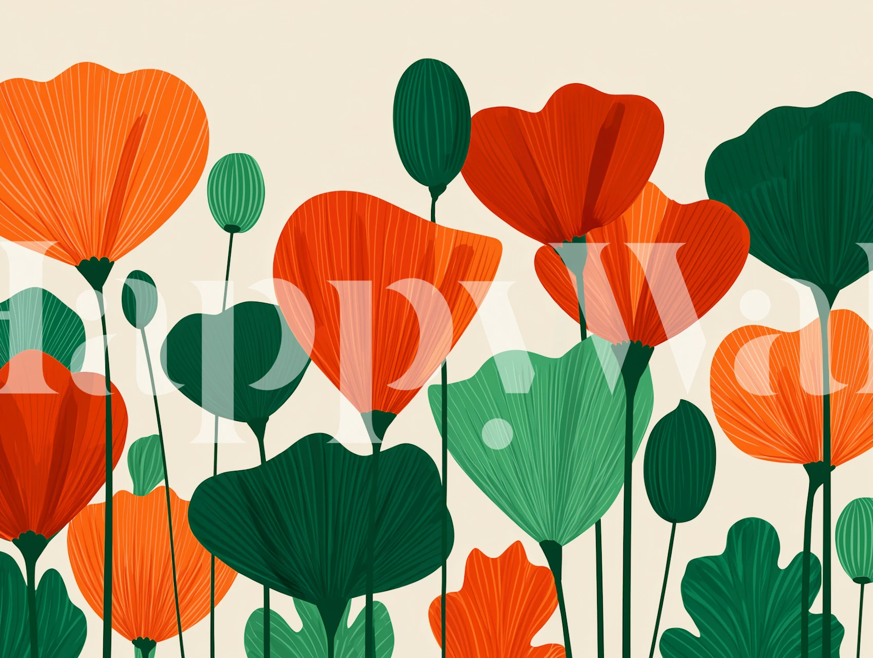 Retro kwiatowy wzór w pokoju