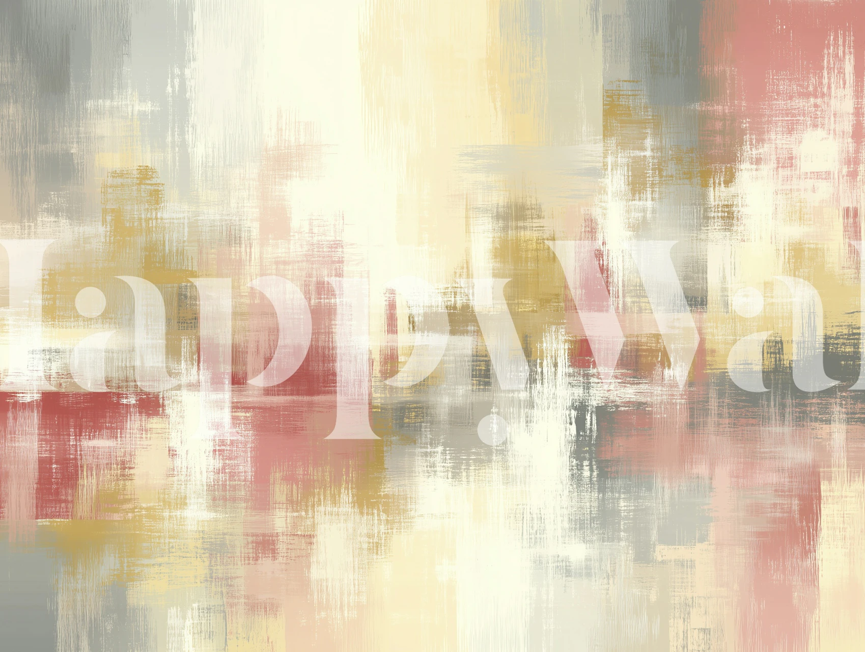 Blush and beige abstract wallpaper in a room