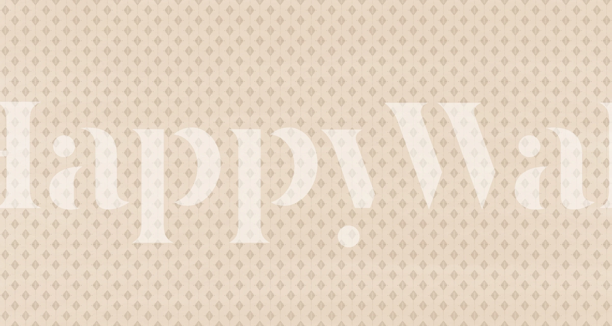 Beige geometric leaf pattern wallpaper in diamond shapes