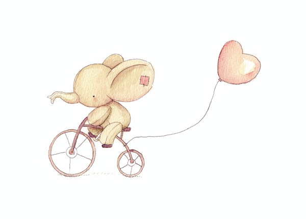 Elephant riding his bike