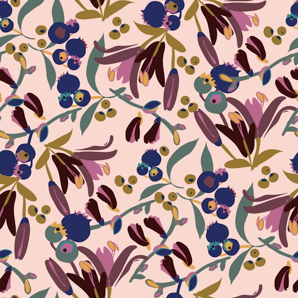 Berry Chintz Floral on Blush