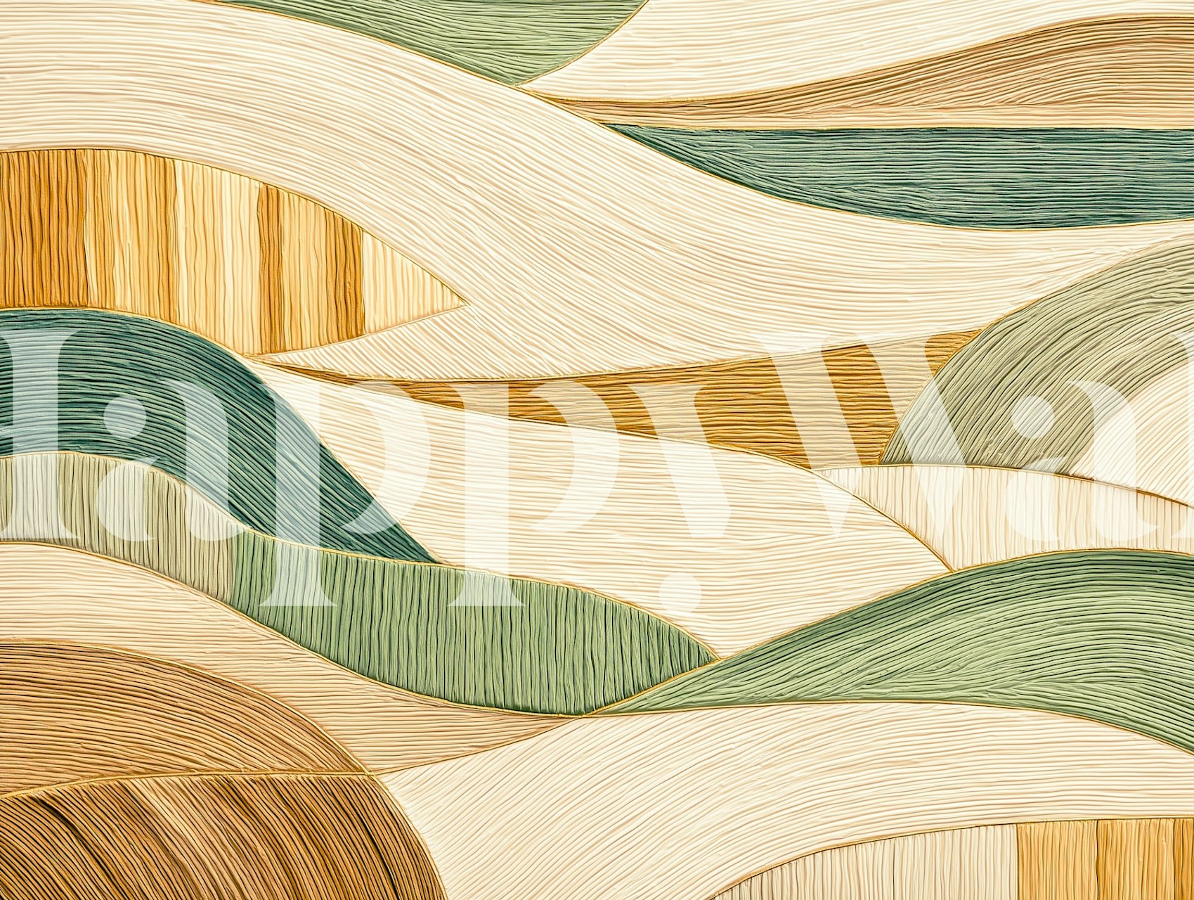 Earthy Line Harmony wallpaper in a room