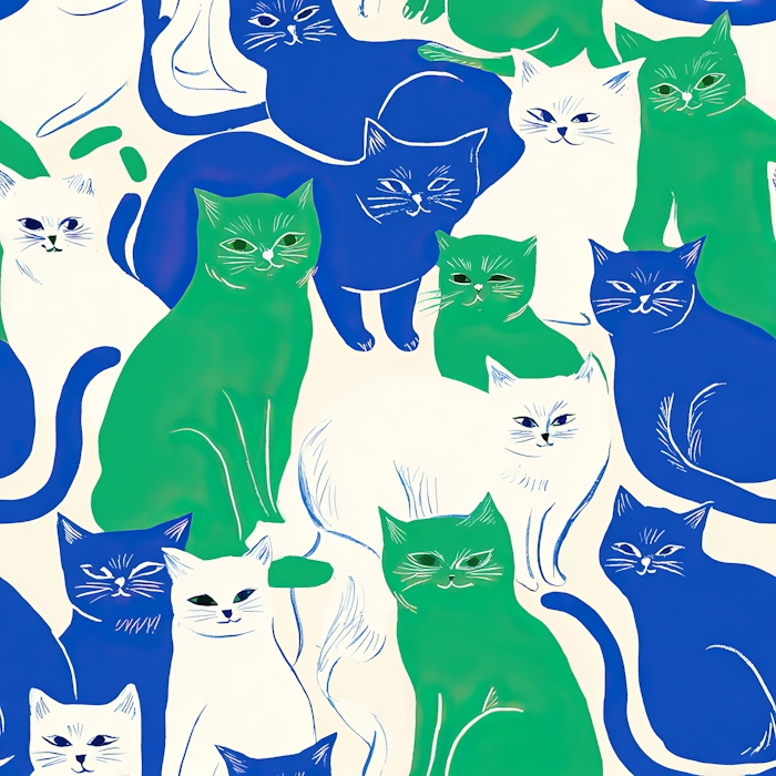 Colorful Cat Pattern Wallpaper