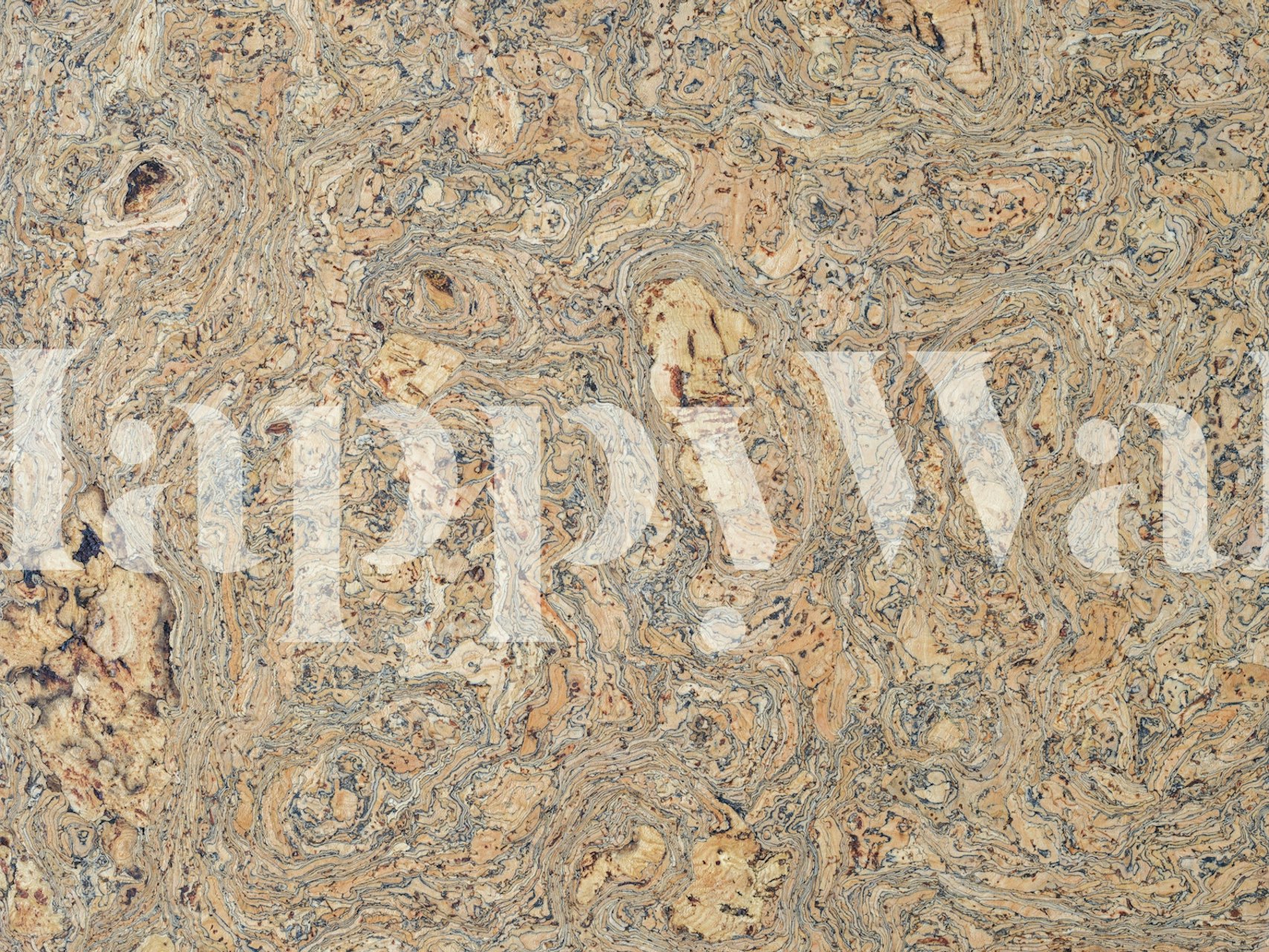 Wavy Patterned Cork Sheet-Tapete in einem Raum