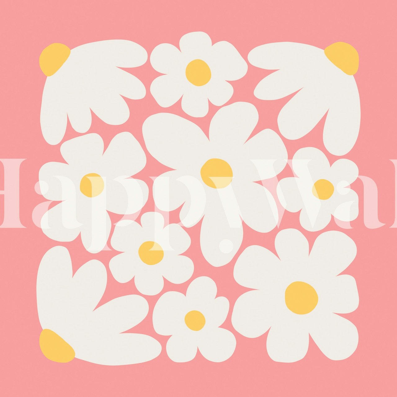 Pink Floral Delight wallpaper in a room