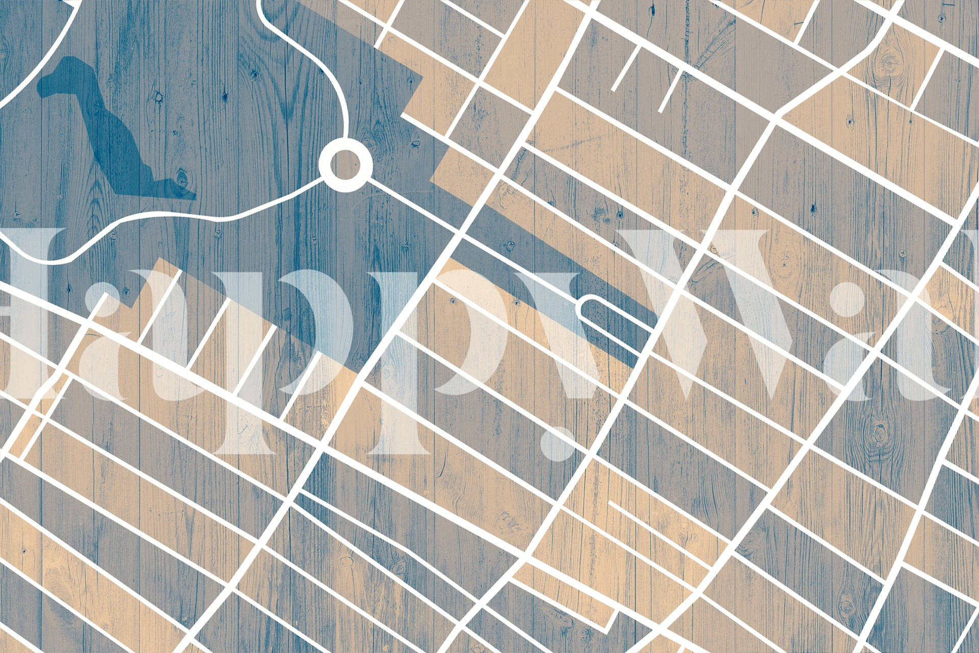 Jersey City map design with blue and beige colors, geometric pattern wallpaper