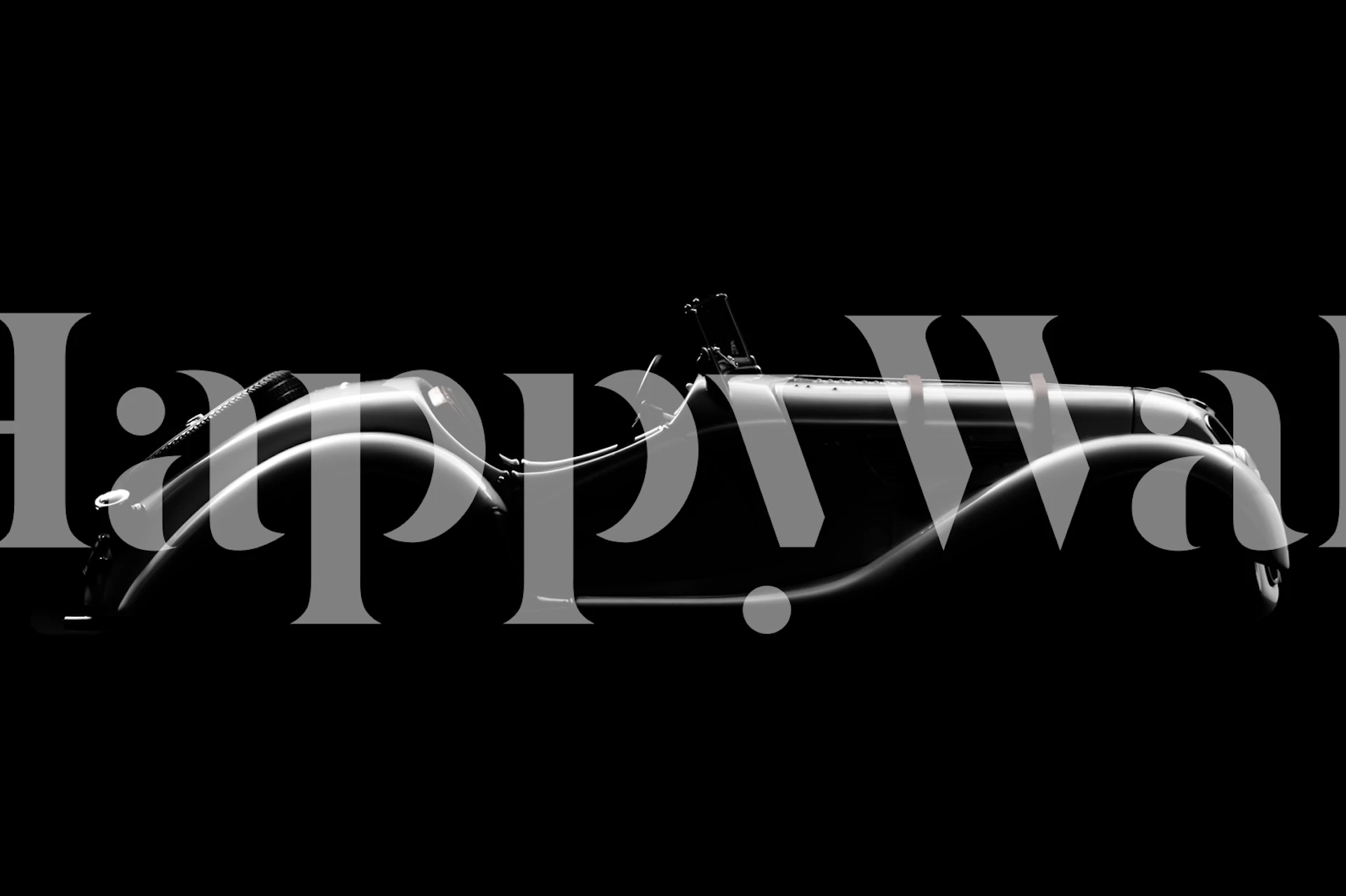 Car silhouette carta da parati in una stanza moderna