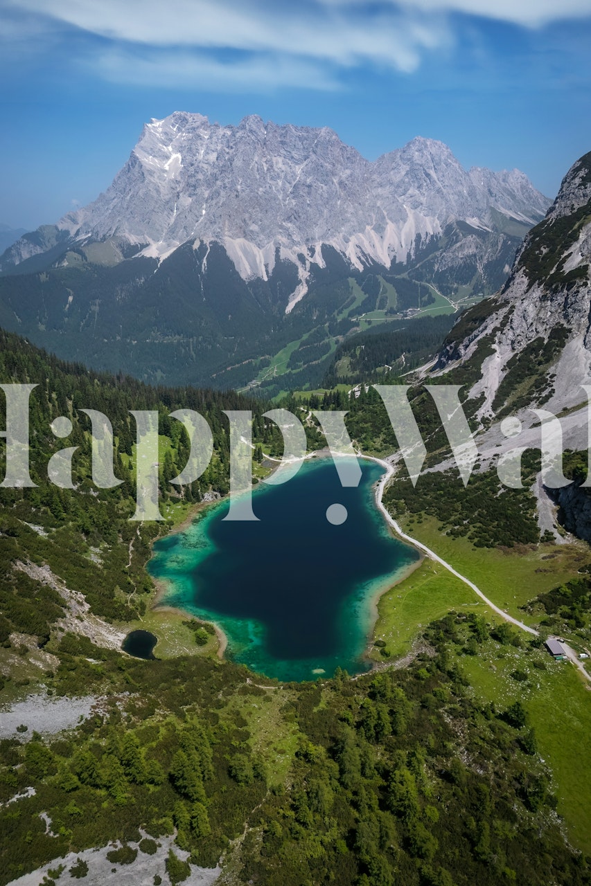Seebensee and Zugspitze wallpaper in a room