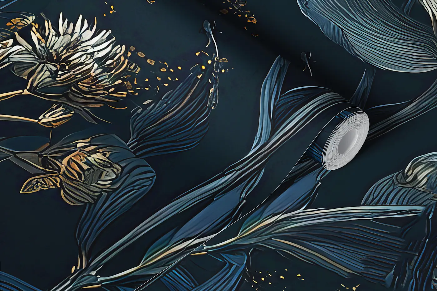 Midnight Garden Elegance wallpaper roll