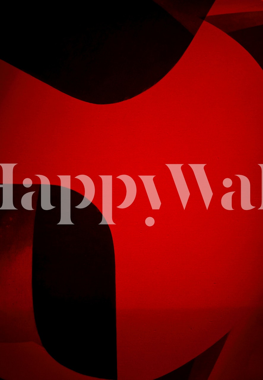 Abstract shapes in bold red wallpaper