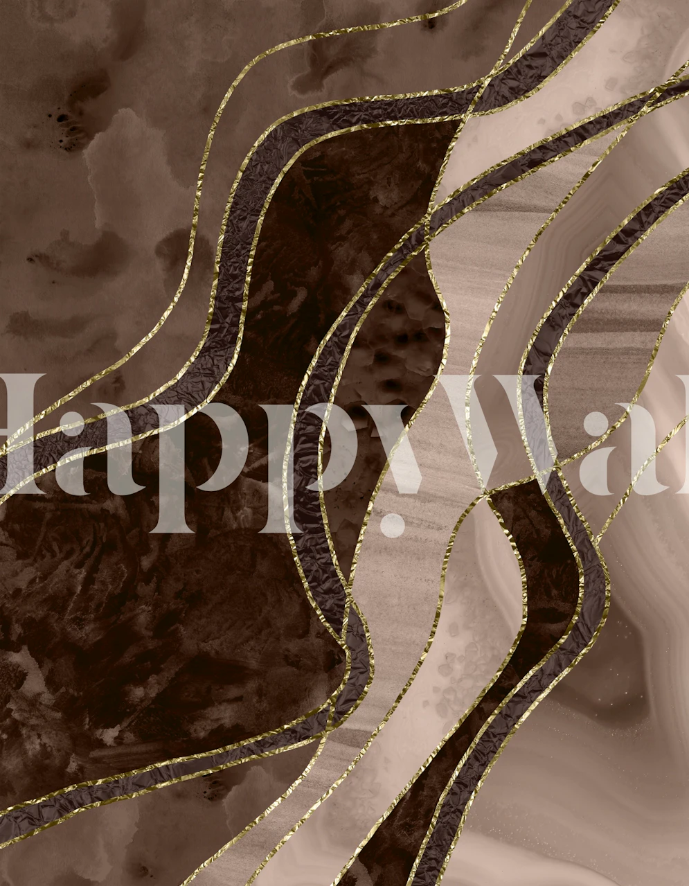 Marble Agate Gold Glam 4 tapet i et rom