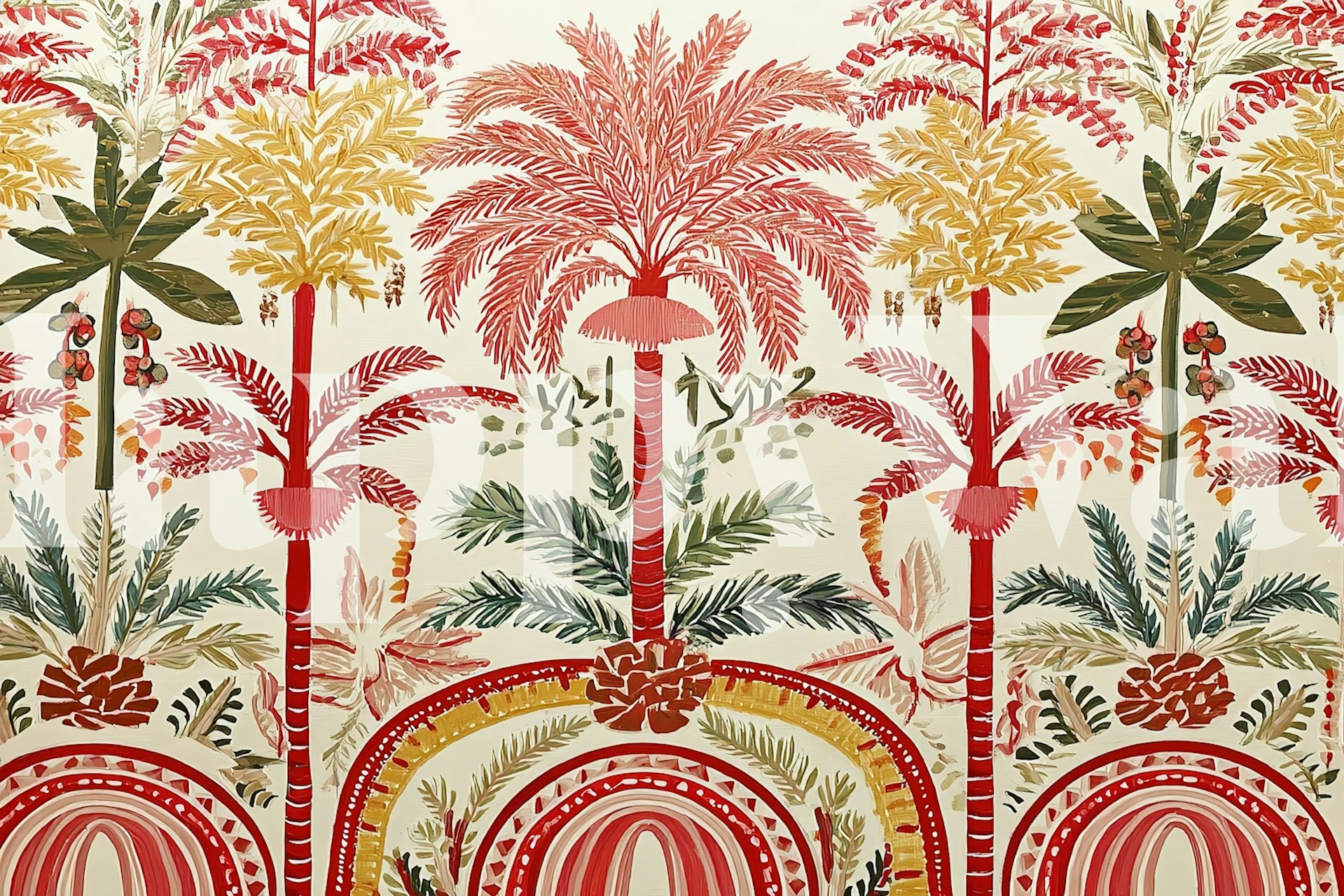 Tropical Oasis Deco ταπετσαρία σε ένα δωμάτιο