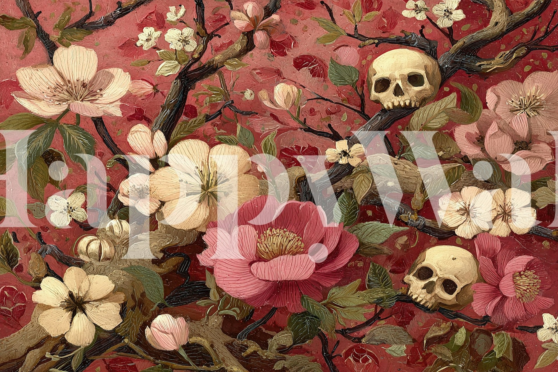 Papier peint Blooming Shadows dans une pièce