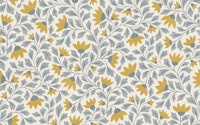 cottage wildflowers - grey blue and yellow wallpaper