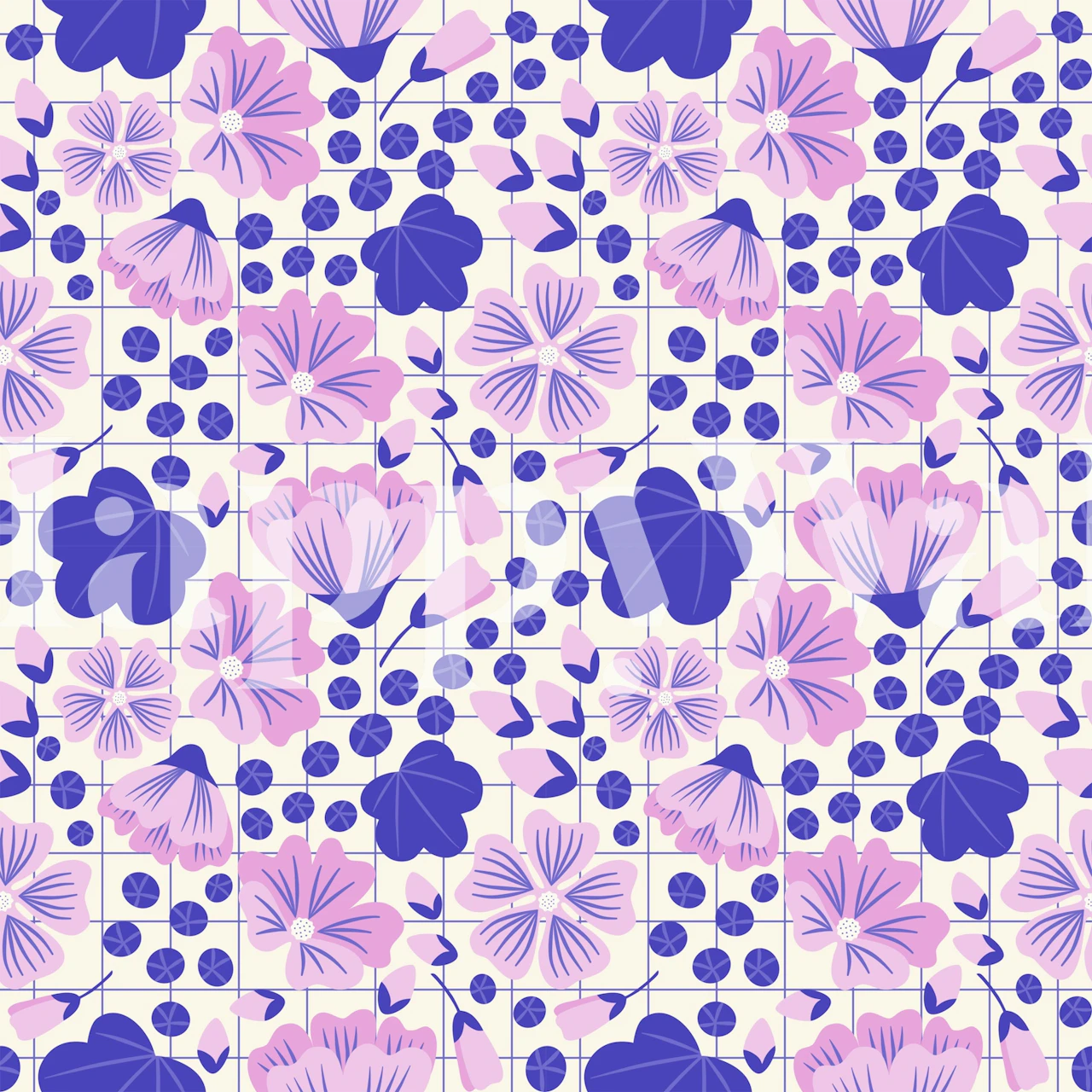 Wild Mallow Garden wallpaper in a room