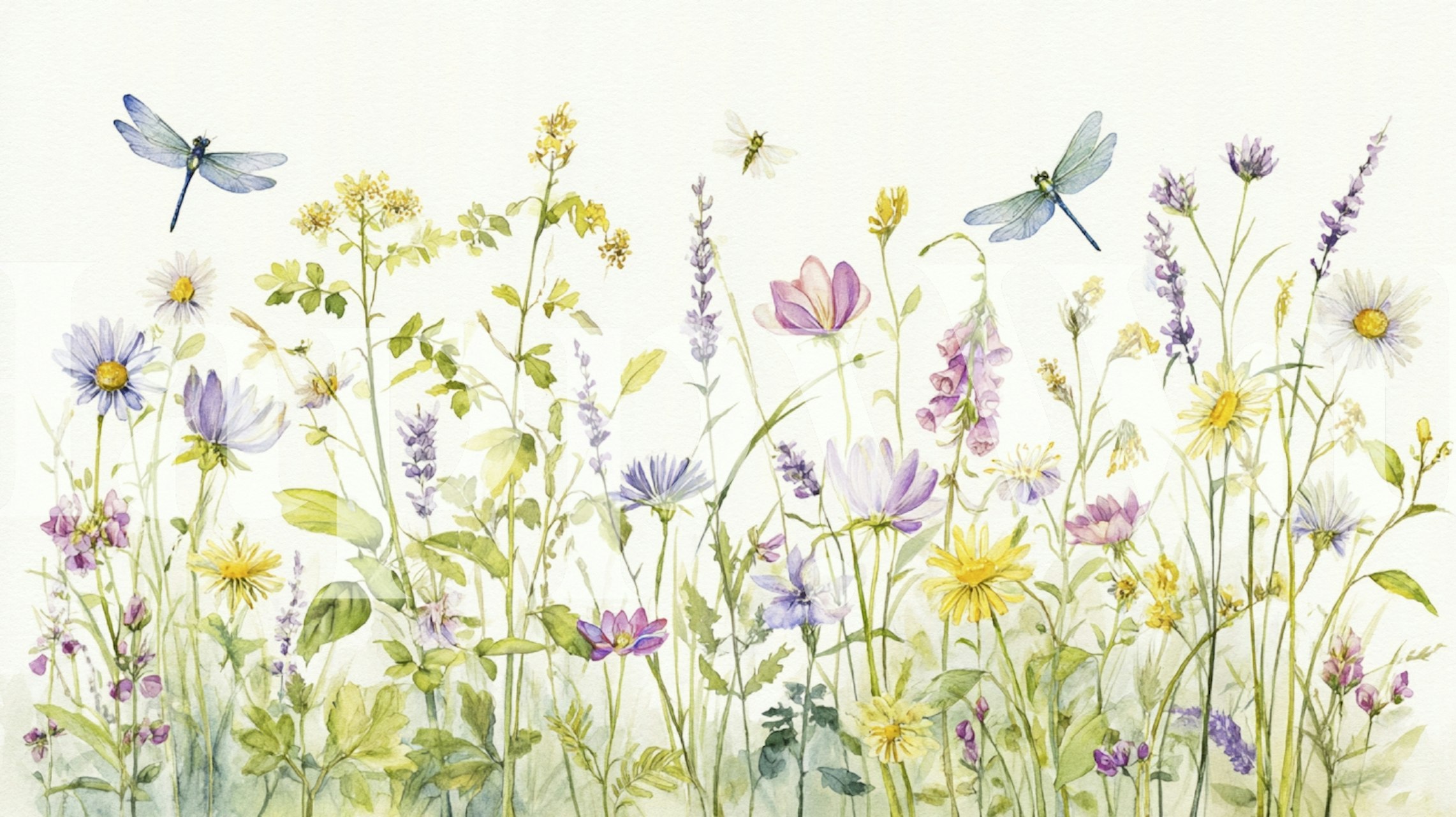 Field of Dreamy Flowers wallpaper in a room