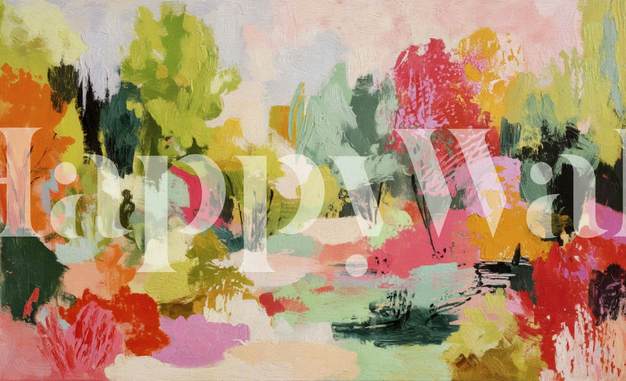 Colorful trees and plants in various colors wallpaper