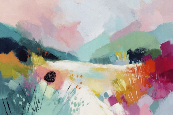 Colorful Mountain Scene