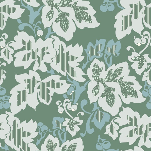 Cottage renaissance vine leaves green