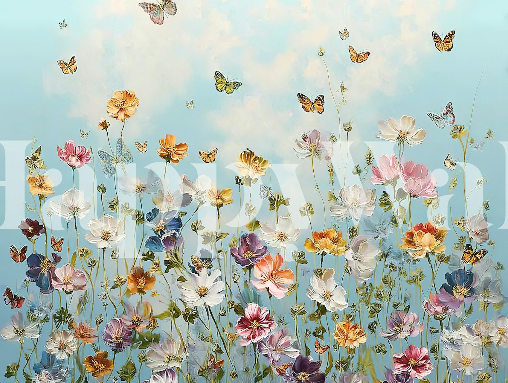 New Migratory Butterflies wallpaper in a room