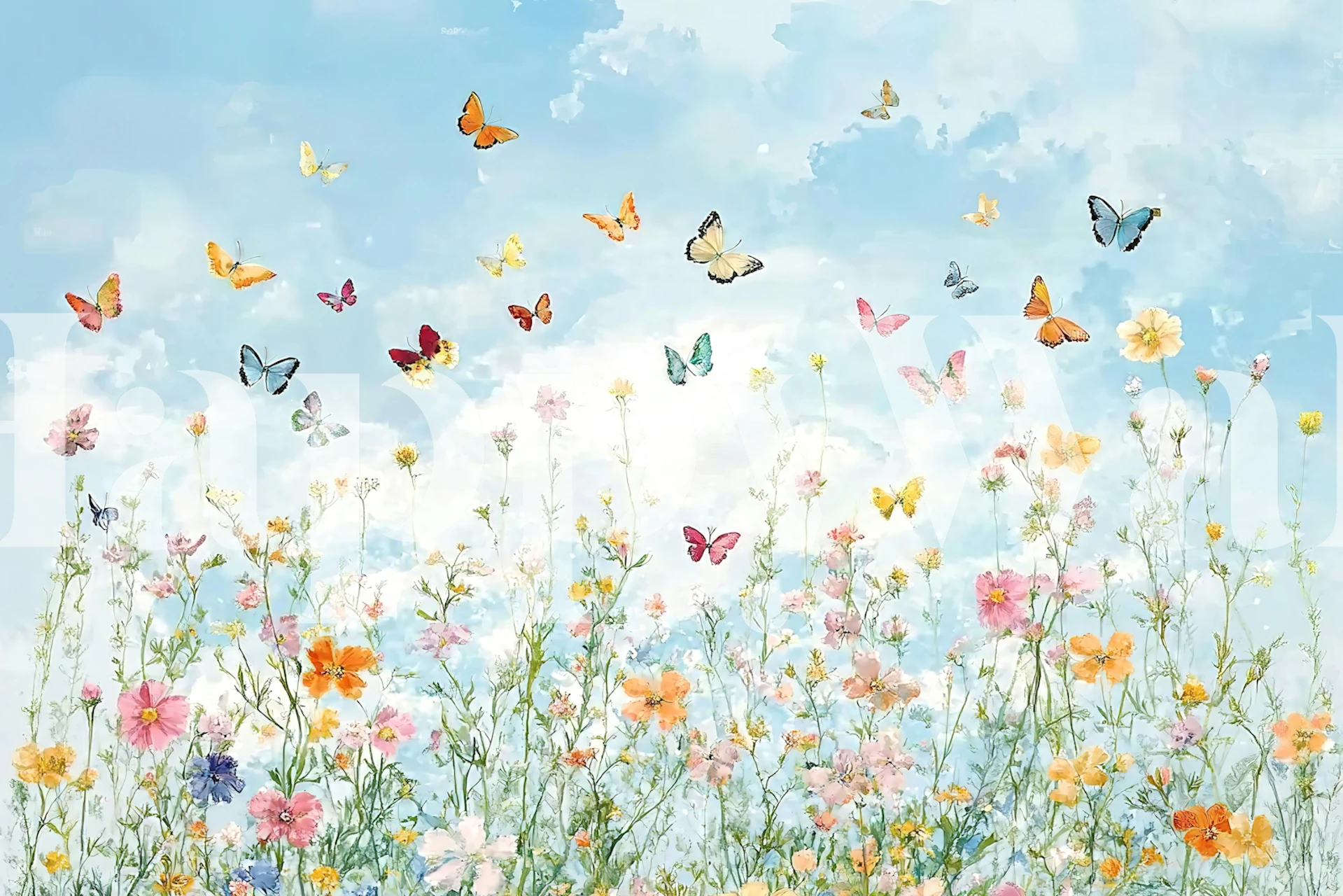 New Migratory Butterflies tapet i et rom