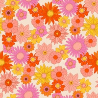 Retro Bloom Burst ταπετσαρία