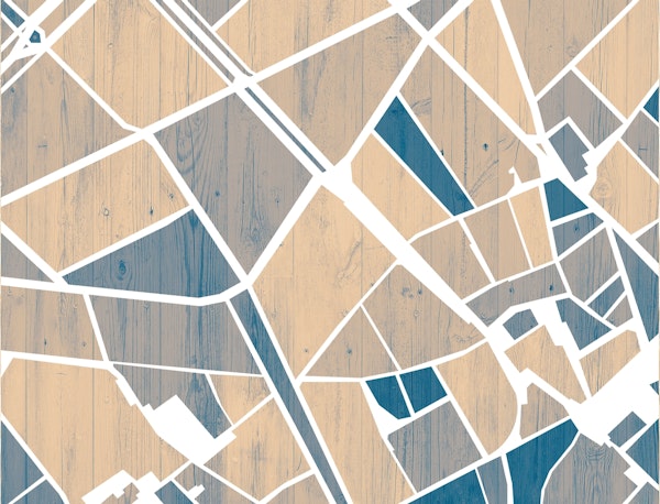 Barcelona City Center Map Blue