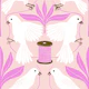Sewing Birds in Pinks and Cream