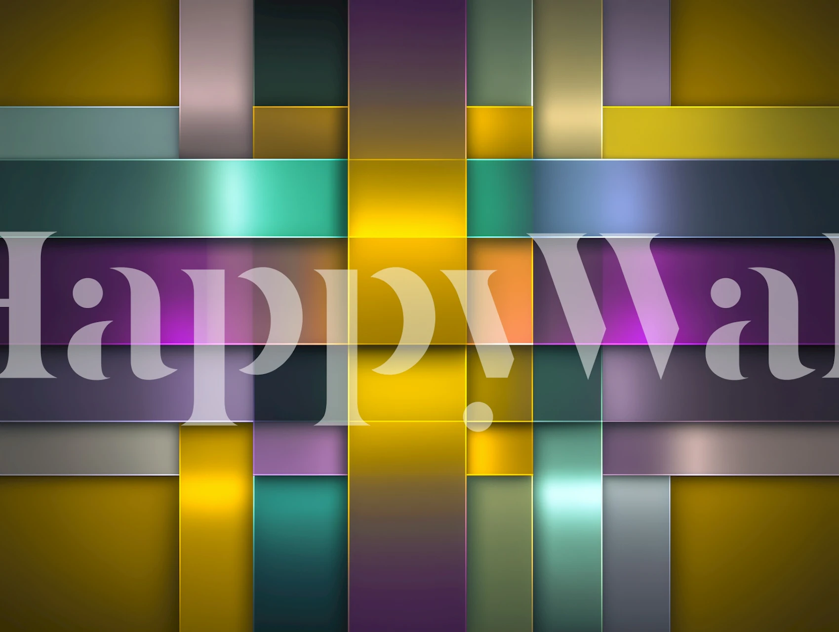 Abstract Yellow Magenta tapetti huoneessa