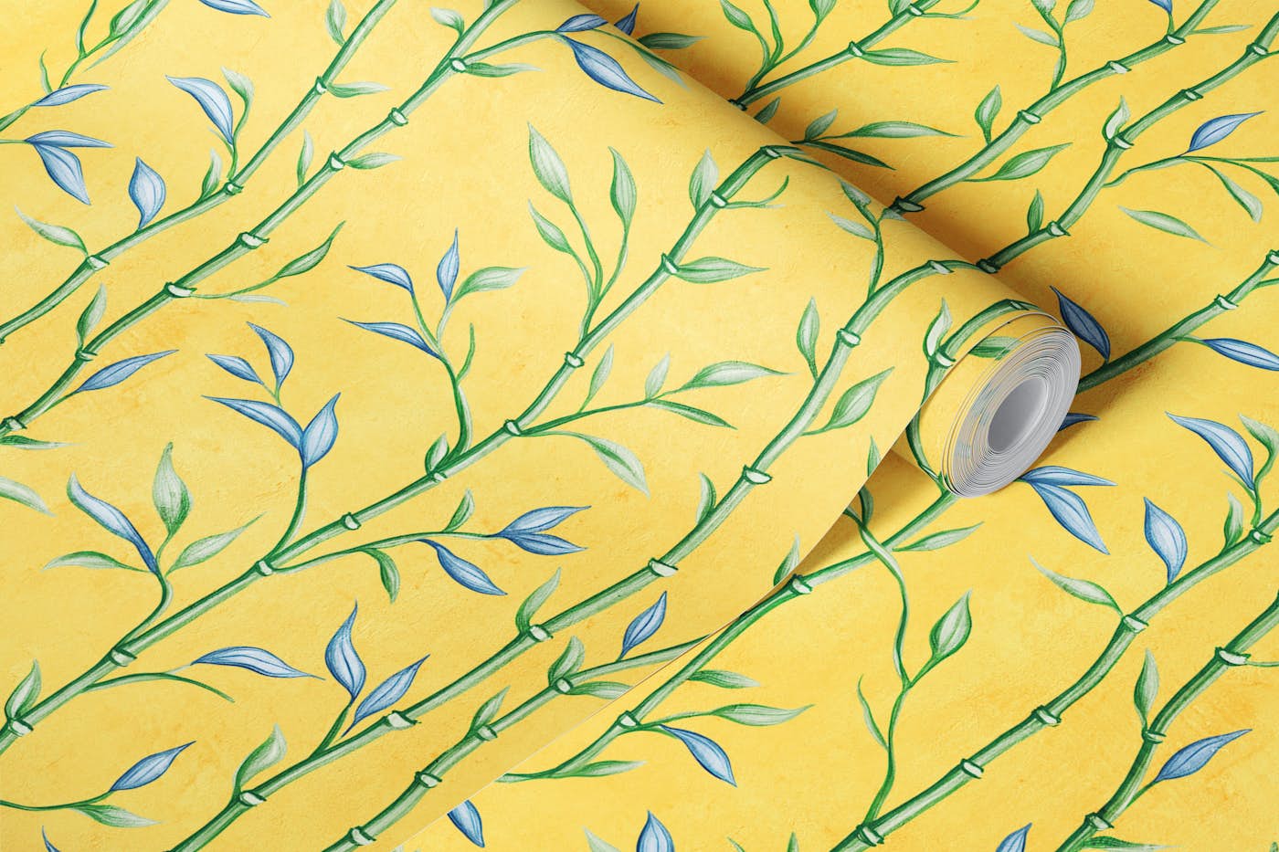 Bamboo Song Painting Yellow wallpaper roll