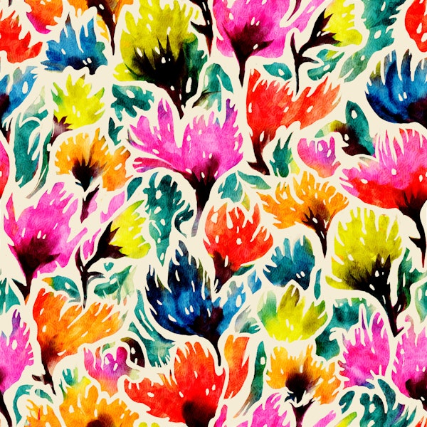 Maximalist Colorful Spring Garden - Large