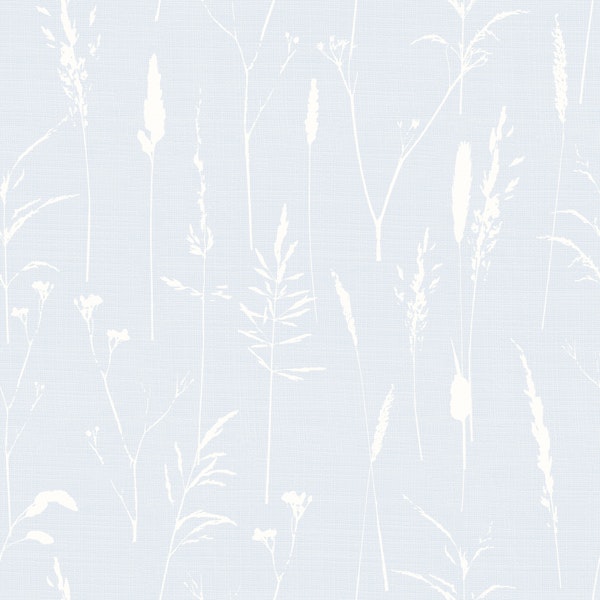 boho wild grasses - soft blue grey