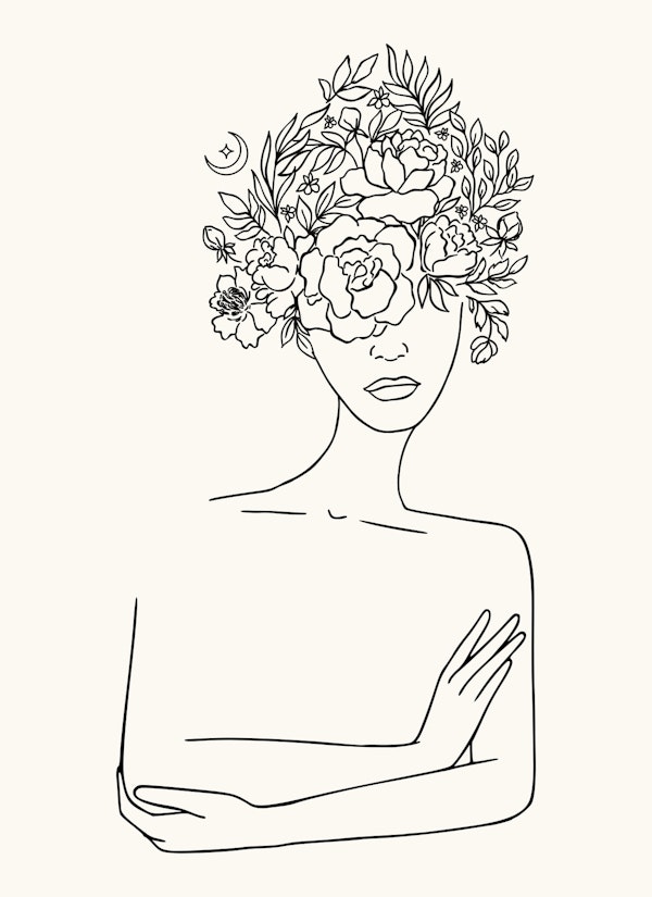 Woman With Floral Head