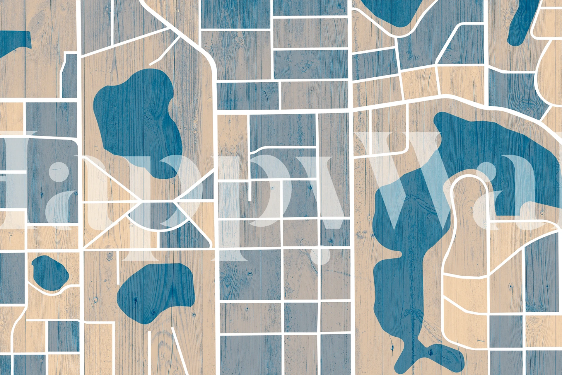 Orlando City Map style with blue lakes and white grid wallpaper